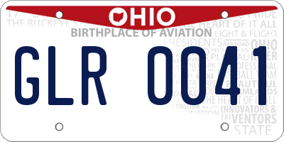 OH license plate GLR0041