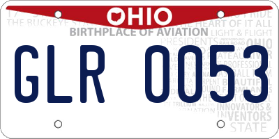 OH license plate GLR0053