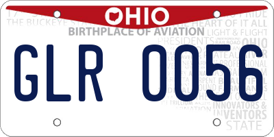 OH license plate GLR0056