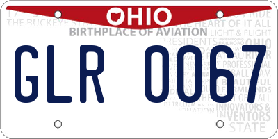 OH license plate GLR0067