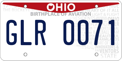 OH license plate GLR0071