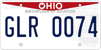 OH license plate GLR0074