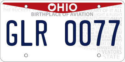 OH license plate GLR0077