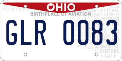 OH license plate GLR0083