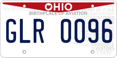 OH license plate GLR0096