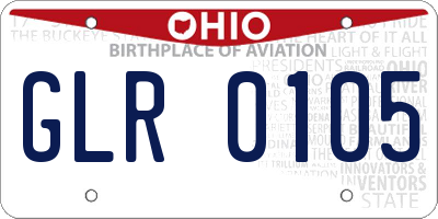 OH license plate GLR0105