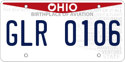 OH license plate GLR0106