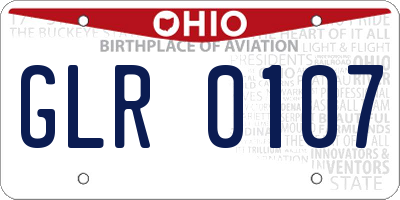OH license plate GLR0107
