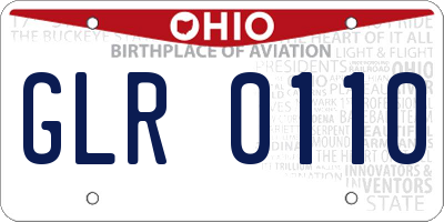 OH license plate GLR0110