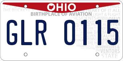 OH license plate GLR0115