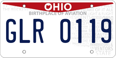 OH license plate GLR0119