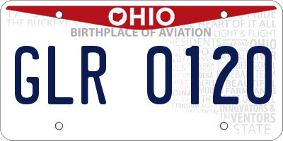 OH license plate GLR0120