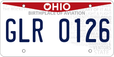 OH license plate GLR0126