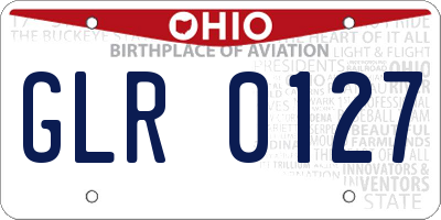 OH license plate GLR0127