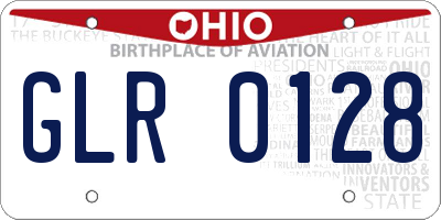OH license plate GLR0128
