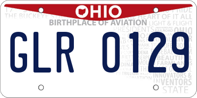 OH license plate GLR0129