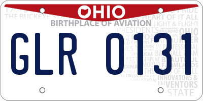 OH license plate GLR0131