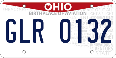 OH license plate GLR0132