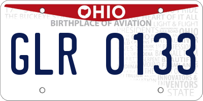 OH license plate GLR0133