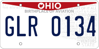 OH license plate GLR0134