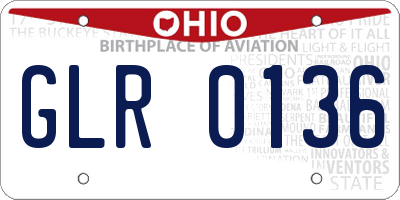 OH license plate GLR0136