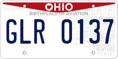 OH license plate GLR0137