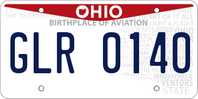 OH license plate GLR0140