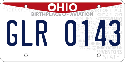 OH license plate GLR0143
