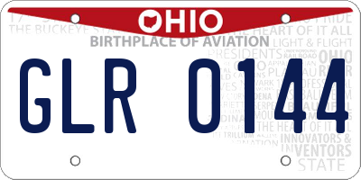 OH license plate GLR0144