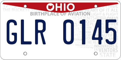 OH license plate GLR0145