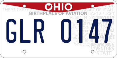 OH license plate GLR0147