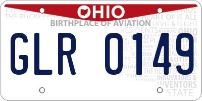 OH license plate GLR0149