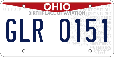 OH license plate GLR0151