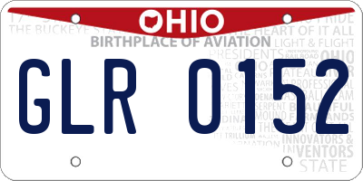 OH license plate GLR0152