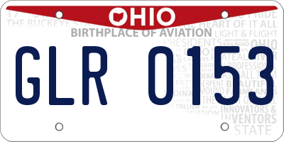 OH license plate GLR0153