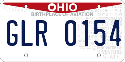 OH license plate GLR0154