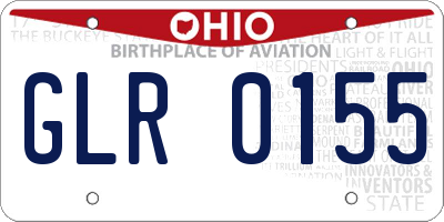 OH license plate GLR0155