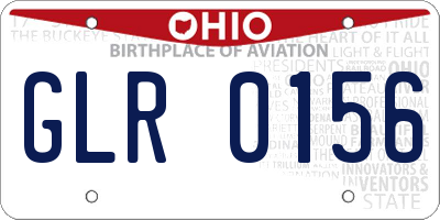 OH license plate GLR0156