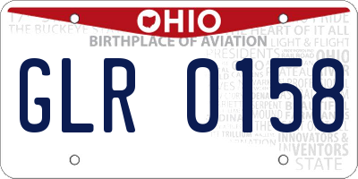 OH license plate GLR0158