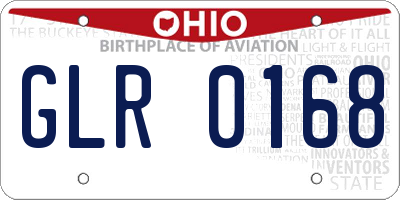 OH license plate GLR0168