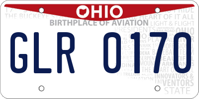 OH license plate GLR0170