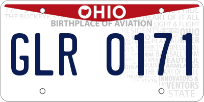 OH license plate GLR0171