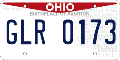 OH license plate GLR0173