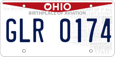 OH license plate GLR0174