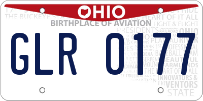 OH license plate GLR0177