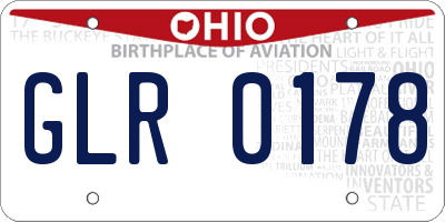 OH license plate GLR0178
