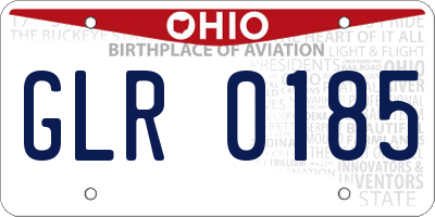OH license plate GLR0185