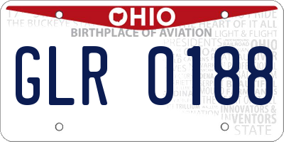OH license plate GLR0188