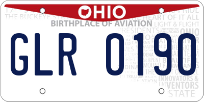 OH license plate GLR0190