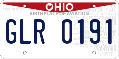 OH license plate GLR0191